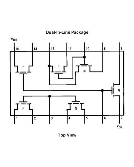 Circuito Integrado Cmos Inversor Doble Encapsulado DIP 4007