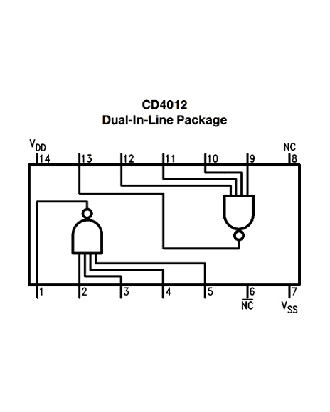 Compuertas Lógicas NAND De 4 Entradas Encapsulado DIP De 14 Pines 4012