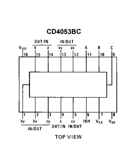 Multiplexor Encapsulado DIP Cmos  4053