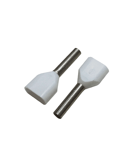 Terminal Tubular Aislada Para Doble Cable Blanco De 10 mm 4602/8D