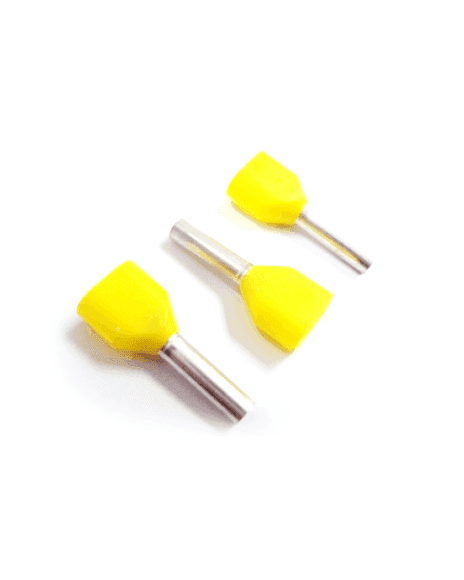 Terminal Tubular Aislada Para Doble Cable Amarillo De 10 mm 4603/8D