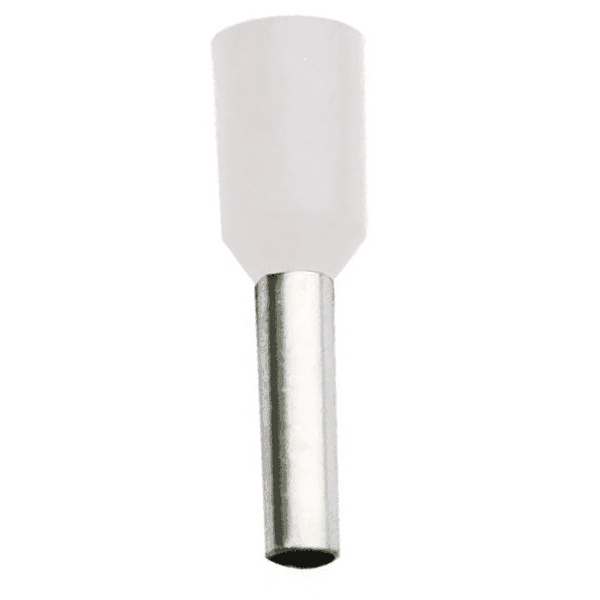 Terminal Ferrule Pin Aislada Blanca 0.8mm² E0508