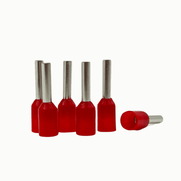 Terminal Ferrule Pin Aislada Rojo 0.8mm² E1008