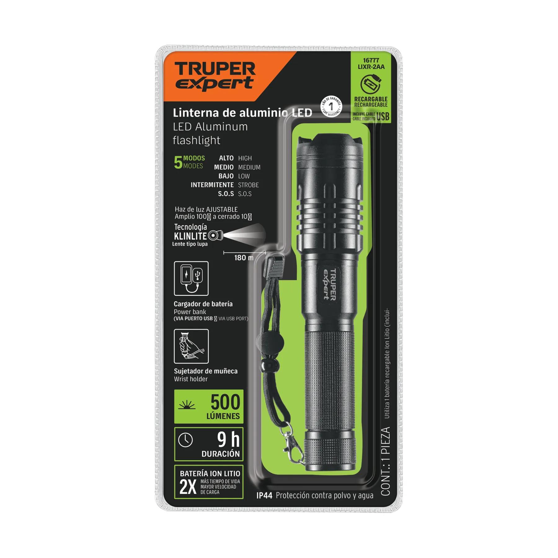 Linterna Recargable 500lm Truper LT500LM