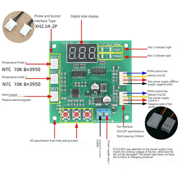 Controlador de Temperatura y Velocidad  con dos salidas PWMTEMP