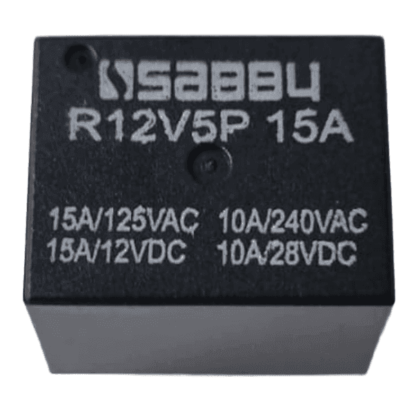 Relé Electromecánico 12Vdc/15A 5 Pines SABBY R12V5P15A