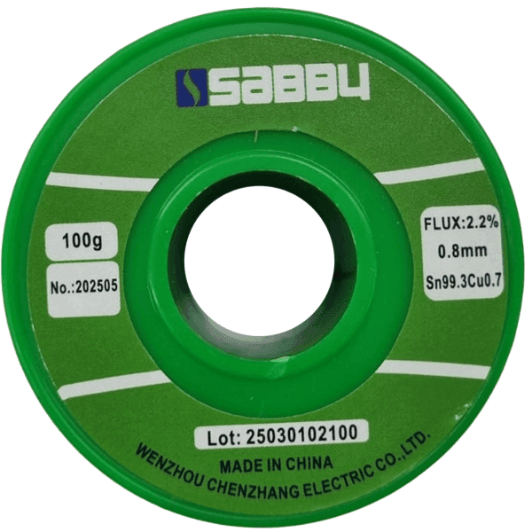 Soldadura Libre de plomo 0.8mm czelec x 100g con flux sn99.3cu0.7 SFC100LP