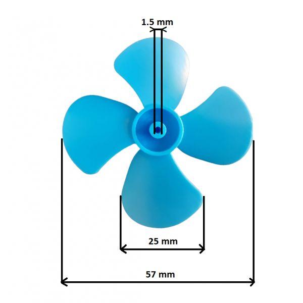 A60mm Hélice en ABS de 4 Aspas color azul