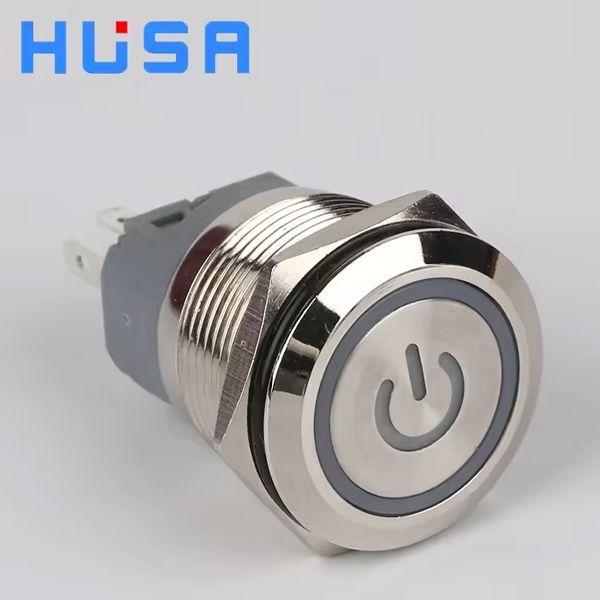 BUTT12-RGB Pulsador de 22mm de acero inoxidable IP65 luz Led
