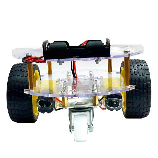 Kit Chasis Para Robotica De Acrílico De Dos Niveles  2WD Con Motores TT y Ruedas CHASISR