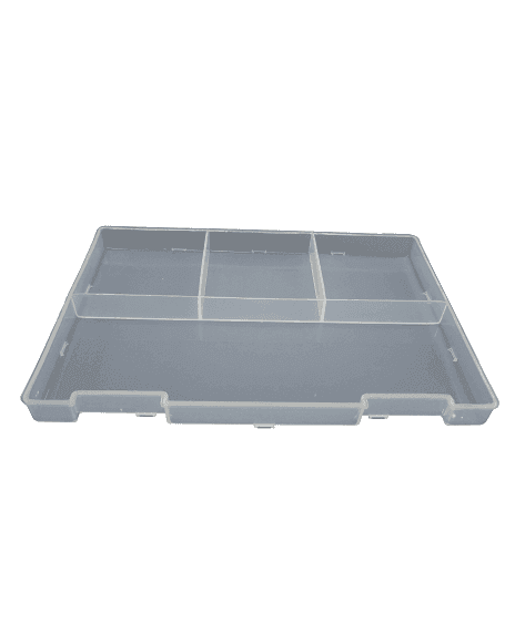 Caja Plástica COn Divisiones Color Transparente De 23.4cm X 16.8cm X 6.2cm CP240