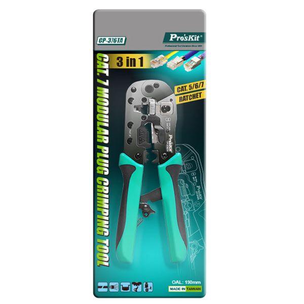 Ponchadora 3 en 1 para RJ45 Cat 5, Cat 6, Cat 7 Proskits CP376TA 