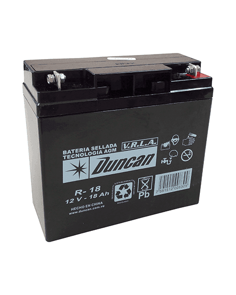 Bateria Seca AGM 12V 18Ah Duncan DN18-12