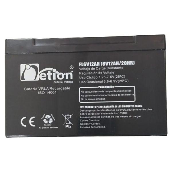Batería Seca 6V 12Ah VLRA Netion ES12-6NET