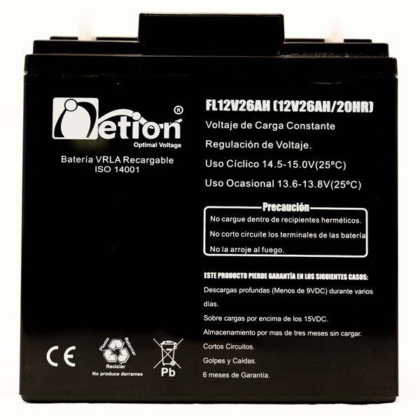 Batería Seca 12V 26Ah VLRA Netion ES26-12NET
