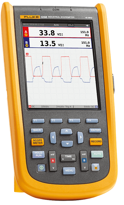 Osciloscopio Digital Portátil De 40MHz 2 Canales Con Medida De Potencia Fluke F125B/S