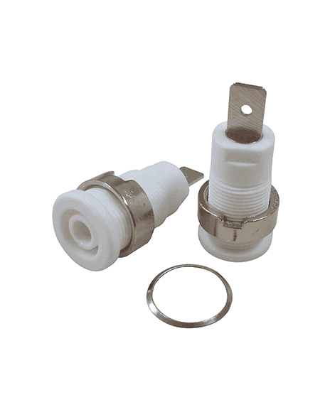 Jack Banana De 4mm 1000V 32A  Color Blanco JACKBB