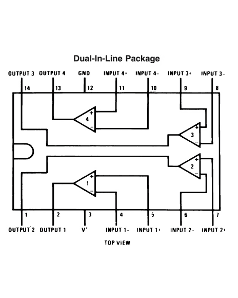 Comparador De Voltaje Con Offset Encapsulado DIP De 14 Pines LM339