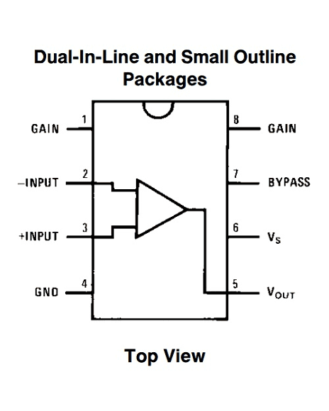 Amplificador De Potencia De Audio Encapsulado DIP De 8 Pines LM386