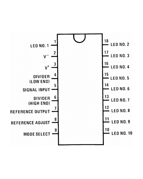 Driver De Display De Puntos/Barra Encapsulado DIP De 18 Pines LM3914
