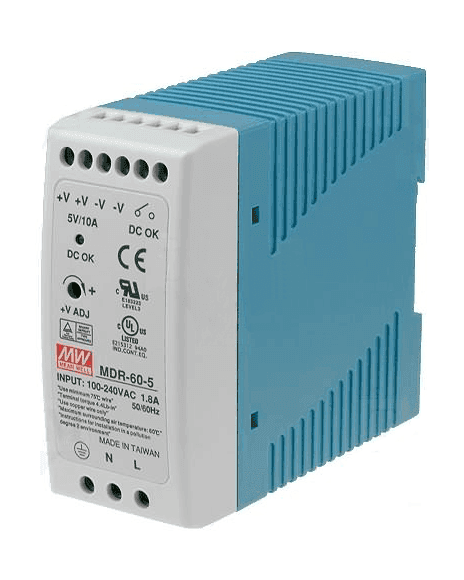 Fuentes De Alimentación Para Riel DIN 50W 5V 10A Mean Well MDR605