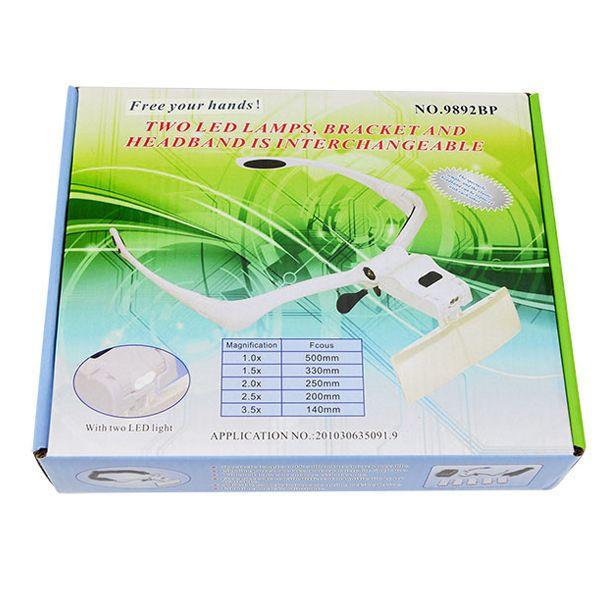 Lupa Tipo Gafa Con Juego De 5 Lentes Luz Led MG9892B