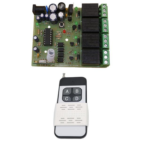 Kit Radio Frecuencia 4 Salida Relé Largo Alcance MVFRF4S