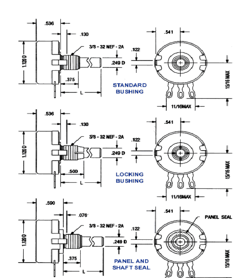 Potenciómetro Lineal 10KΩ de Alambre 2W CLAROSTAT PLR10K