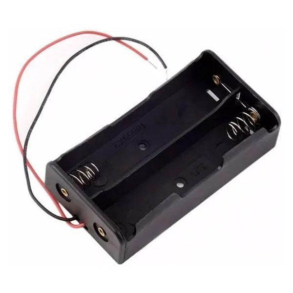 Caja Portapilas Para Dos Baterías 18650 En Serie Con Cables Para Conexión PP18650X2