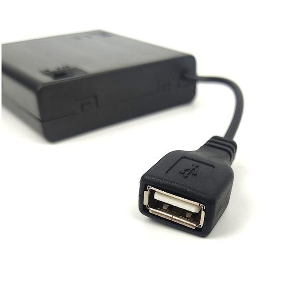 Portapila 4 Baterías AA Salida USB Hembra PP4AA-USB 