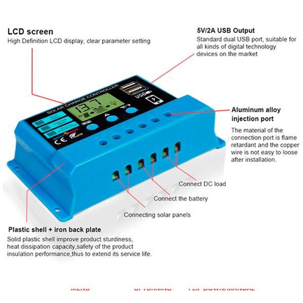 Controlador de Carga Solar PWM 30A RPS30A