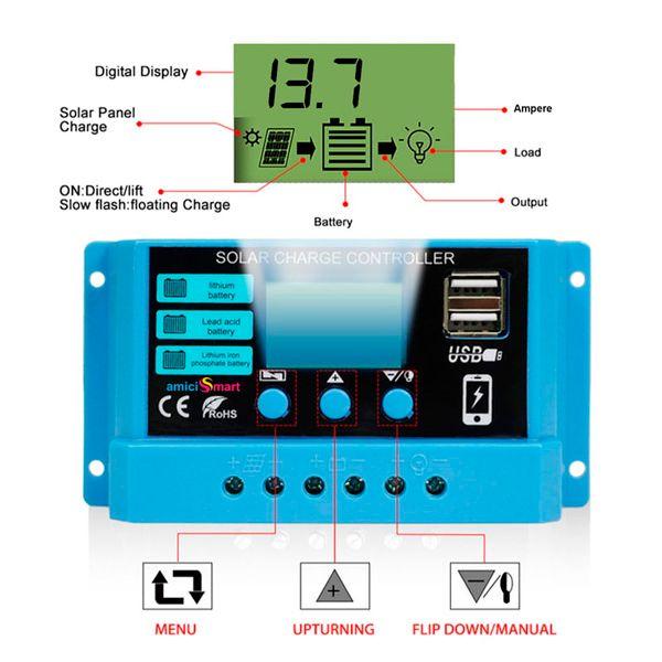 Controlador de Carga Solar PWM 30A RPS30A