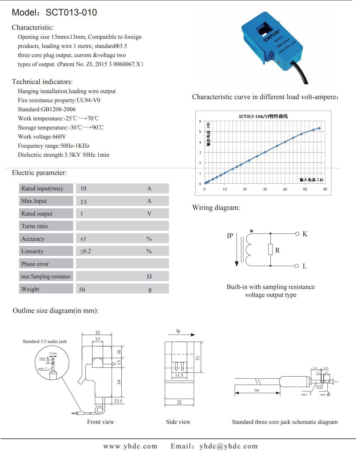 Sensor De Corriente 10A SCT013-010