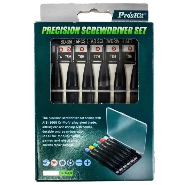 SD3502 Kit de 6 destornilladores perilleros Torx Proskit