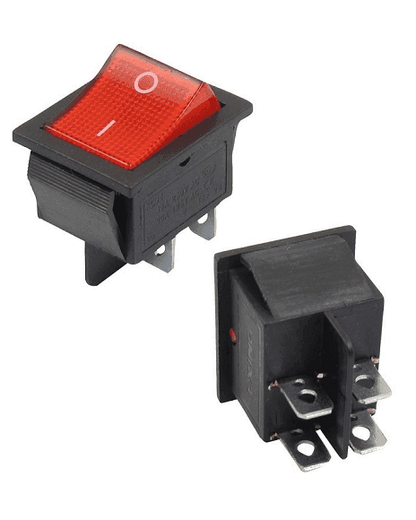 Suiche Balancín doble 2 posiciones On-Off Rojo 20A 125Vac SR721
