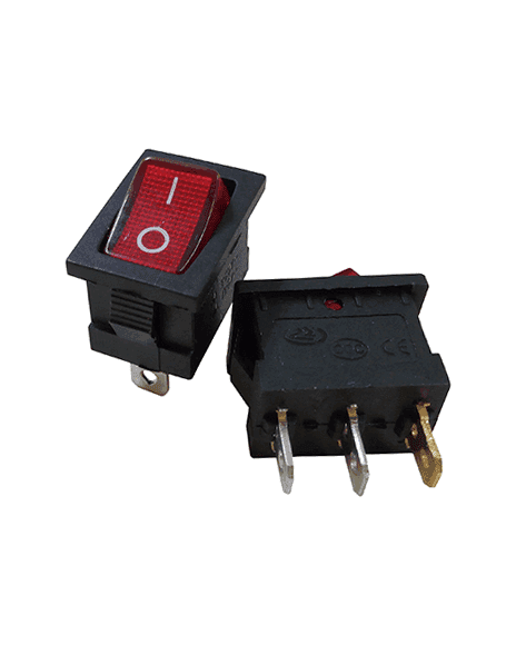 Suiche Balancin con piloto rojo 3 Pines On Off 10A 125Vac SW355