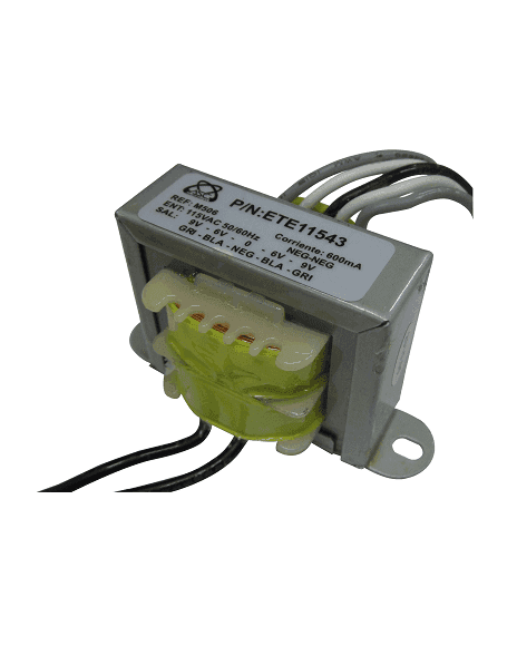 Transformador De Voltaje Sec 6V 0 6V / 9V 0 9V 600mA TR506M