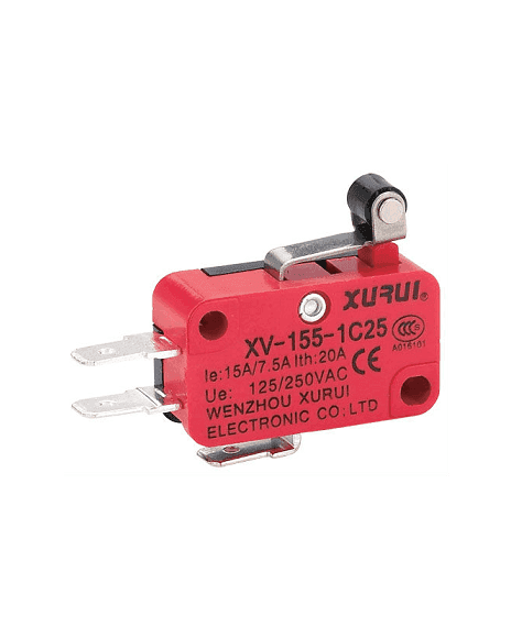 Micro Switch Con Pala Corta Con Roldana 3 Pines Spdt 15A125Vac XV155