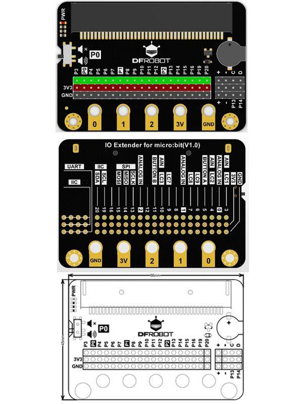 Placa de Expansión IO para Micro:bit EXTENDERMICROBIT Placa de Expansión IO para Micro:bit EXTENDERMICROBIT