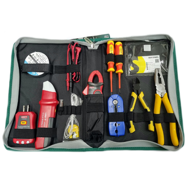  JIAH Kit de herramientas de reparación de electricista para el  hogar, kit plegable, 47 piezas, herramientas básicas de mano general para  el hogar con herramienta profesional. caja de herramientas : Herramientas